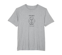 Lo Mejor está por Venir Reloj de Arena Inspirador Camiseta, Hombre Tallas Grandes, Gris Jaspeado, 2X Alto