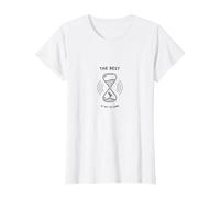 Lo Mejor está por Venir Reloj de Arena Inspirador Camiseta, Mujer, Blanco, 3XL