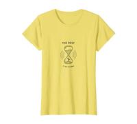 Lo Mejor está por Venir Reloj de Arena Inspirador Camiseta, Mujer, Limón, XL