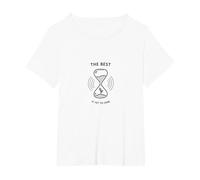 Lo Mejor está por Venir Reloj de Arena Inspirador Camiseta, Mujer Tallas Grandes, Blanco, 2XL Grande