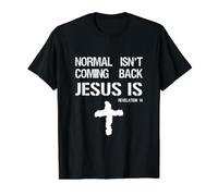 Lo Normal no es Volver, Pero Jesús sí Apocalipsis 14 Camiseta gráfica económica, Hombre, Negro, S
