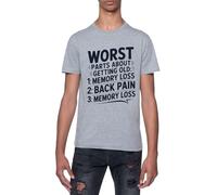 Lo Peor De Envejecer Camiseta De Manga Corta con Cuello Redondo Gris para Hombre T-Shirt Short Sleeve Grey Crewneck tee For Men