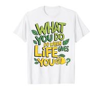 Lo Que Haces Cuando La Vida Te Da Un Consejo Motivacional Camiseta gráfica económica, Hombre, Blanco, M