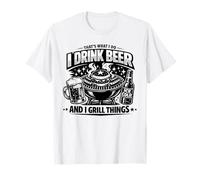 Lo Que Hago Es Beber Cerveza y Asar Cosas Divertido Camiseta