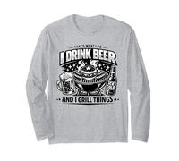 Lo Que Hago Es Beber Cerveza y Asar Cosas Divertido Manga Larga