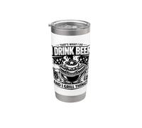 Lo Que Hago Es Beber Cerveza y Asar Cosas Divertido Vaso térmico de acero inoxidable de doble pared