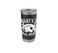 Lo que hay en tu mano ama los juegos de mesa jugando a las cartas Cribbage Vaso térmico de acero inoxidable de doble pared