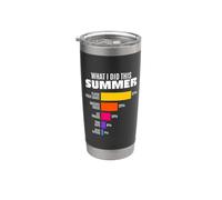 Lo que hice este verano Funny Gamer Bar Graph Porcentajes Vaso térmico de acero inoxidable de doble pared