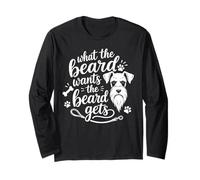 Lo Que la Barba Quiere un Perro Schnauzer Divertido Manga Larga