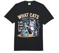 Lo Que los Gatos Realmente piensan, Ciencia de la física Divertida para los Amantes de los Gatos Comfort Colors Adult Heavyweight T-Shirt