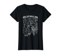 Lo Que los Gatos Realmente piensan Divertido Ciencia sarcástica y física Gato Camiseta gráfica económica, Mujer, Negro, M