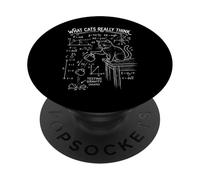 Lo Que los Gatos Realmente piensan Divertido Ciencia sarcástica y física Gato PopSockets PopGrip Adhesivo