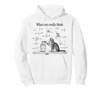Lo Que los Gatos Realmente piensan Divertido Física Ciencia Nerd Cat Meme Sudadera con Capucha