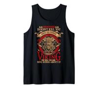 Lo que no te mate te hace más fuerte guerrero vikingo Camiseta sin Mangas