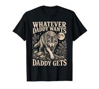 Lo Que Sea papá Quiere papá obtiene Lobo Luna Vintage Camiseta