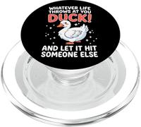 Lo Que Sea Que la Vida te Lance Pato Deja Que golpee a Alguien más PopSockets PopGrip para MagSafe