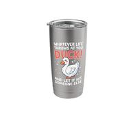 Lo que sea que la vida te lance pato deja que golpee a alguien más Vaso térmico de acero inoxidable de doble pared