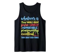 Lo Que Sea Verdadero Noble Derecho Puro Filipenses 4 8 Verso Camiseta sin Mangas