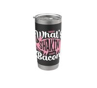 Lo que Shakin' Bacon Farm Animal ama la cría de cerdos Vaso térmico de acero inoxidable de doble pared