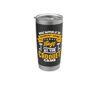 Lo que sucede en el juego de croquet ama el croquet al aire libre Vaso térmico de acero inoxidable de doble pared