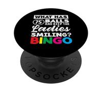 Lo Que Tiene 75 Bolas Damas Sonriendo Bingo PopSockets PopGrip Adhesivo