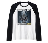 Lo Siento Beta Boys Ella eligió El Alfa Divertido Alfa Lobo Meme Camiseta Manga Raglan