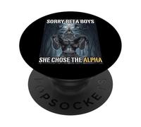 Lo Siento Beta Boys Ella eligió El Alfa Divertido Alfa Lobo Meme PopSockets PopGrip Adhesivo