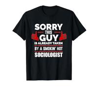 Lo Siento, Este Chico es tomado por un humeante sociólogo Amor Camiseta gráfica económica, Hombre, Negro, S