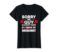 Lo Siento, Este Chico es tomado por un humeante sociólogo Amor Camiseta gráfica económica, Mujer, Negro, M