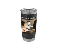 Lo siento, estoy encerrado en rn Silly Cat Meme Vaso térmico de acero inoxidable de doble pared
