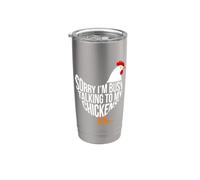 Lo siento, estoy ocupado hablando con mis pollos pollo divertido Vaso térmico de acero inoxidable de doble pared