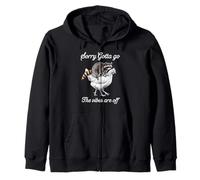 Lo siento, Gatta Go Go Vibes están fuera de rana montando un chiste de pollo Sudadera con Capucha