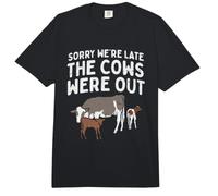 Lo Siento, llegamos Tarde, Las Vacas Estaban Fuera, Cita Divertida de Dairy Farmer Comfort Colors Adult Heavyweight T-Shirt