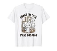 Lo Siento, llego Tarde, Estaba Haciendo Caca Funny Goose Meme Camiseta gráfica económica