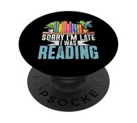 Lo Siento, llego Tarde, Estaba Leyendo Bibliófilo del ratón de Biblioteca Amante de los Libros PopSockets PopGrip Adhesivo