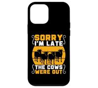 Lo siento, llego tarde, las vacas salieron refranes divertidos amantes de las vacas Carcasa para iPhone 12 mini