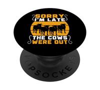 Lo siento, llego tarde, las vacas salieron refranes divertidos amantes de las vacas PopSockets PopGrip Adhesivo