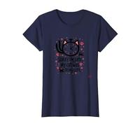 Lo Siento, llego Tarde, mi Gato Estaba Siendo Lindo Camiseta, Mujer, Azul Marino, XL