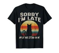 Lo Siento, llego Tarde, mi Gato Sentado, Divertido, Gato, mamá, papá, Hombres, Mujeres, niños Camiseta