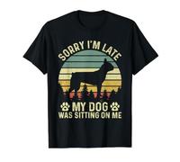 Lo Siento, llego Tarde, mi Perro Estaba Sentado sobre mí Boston Terrier Camiseta gráfica económica, Hombre, Negro, S