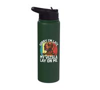Lo siento, llego tarde, mi Vizsla yacía sobre mí Vizsla Stainless Steel Insulated Water Bottle