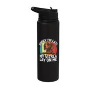 Lo siento, llego tarde, mi Vizsla yacía sobre mí Vizsla Stainless Steel Insulated Water Bottle