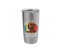 Lo siento, llego tarde, mi Vizsla yacía sobre mí Vizsla Vaso térmico de acero inoxidable de doble pared