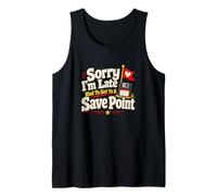 Lo Siento, llego Tarde Save Point Gamer Videojuego Humor Camiseta sin Mangas