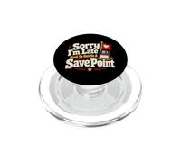 Lo Siento, llego Tarde Save Point Gamer Videojuego Humor PopSockets PopGrip para MagSafe