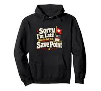 Lo Siento, llego Tarde Save Point Gamer Videojuego Humor Sudadera con Capucha
