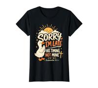 Lo Siento, llego Tarde, su Tiempo, no el mío, Christian Funny Goose Camiseta gráfica económica, Mujer, Negro, M
