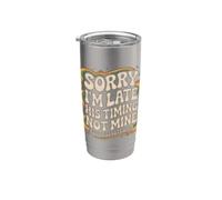 Lo siento, llego tarde, su tiempo, no el mío Eclesiastés 3:1 Groovy Vaso térmico de acero inoxidable de doble pared