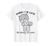 Lo Siento, llego Tarde Su Tiempo no es mío Funny Christian Cat Girls Camiseta