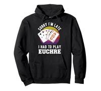 Lo Siento, llego Tarde, tuve Que Jugar Euchre Sudadera con Capucha